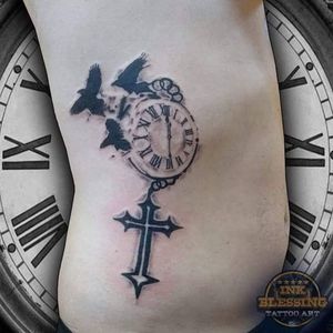 Clock BlackWork#tattoo #tatuagem #clock #relogio #blackwork #ink #inked