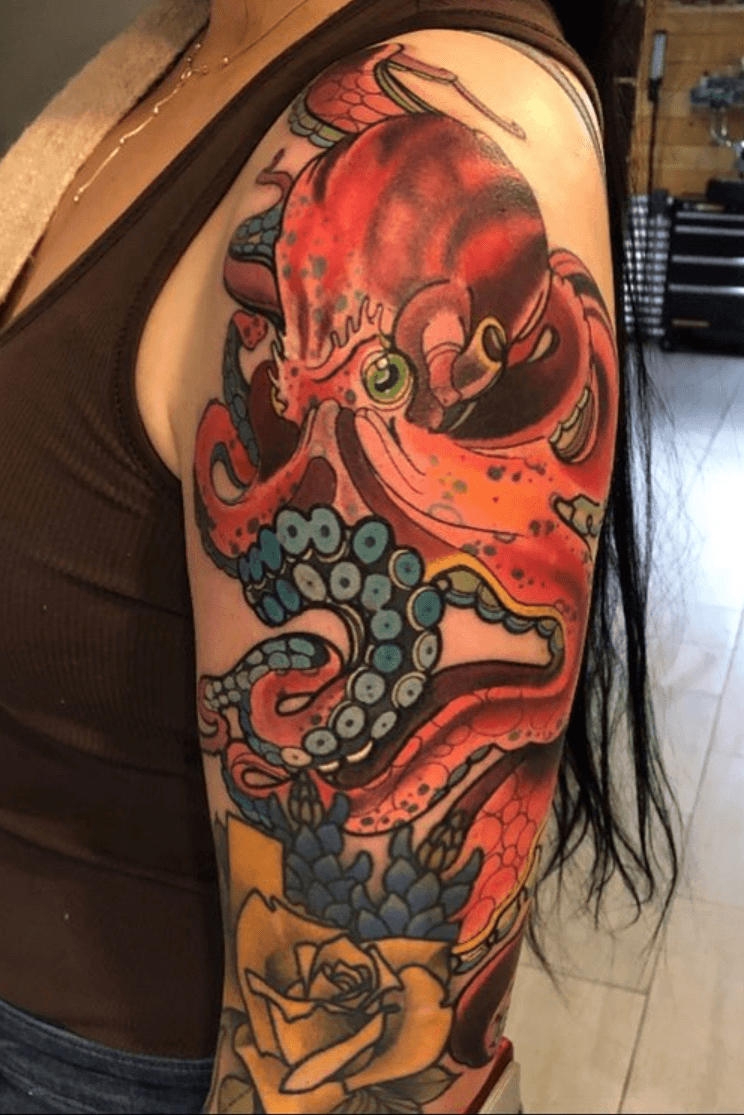 Tattoo uploaded by Jayke Cox  Neo traditional Octopus on Daniel Loved  using my new Eternal colours  Tattoodo