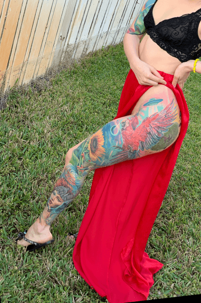 Full color leg sleeve #intenzepride #tattoounity #miamitattoos #instapic #instatattoo #tattooedgirls #tattooartist # tattoogirl #realistictattoo #tattooideas #artwork #fullcolortattoo #colortattoo #miamitattoos #305tattoos #floridatattoos #nortmiamitattoos 