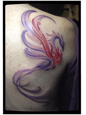 #revynove #phoenix#watercolortattoo #watercolor #effect #violet #red #shoulder #tattoo #fire #afire #fenice #phoenix #phoenixtattoo #acquarello #revy #colored #colors #colorfull 
