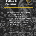 THE PROMOTION FOR CUSTOMER ON HOLIDAY 30/4 - 1/5 Thanks to the tattoo and piercing customers, we recommend a small program for those who love art. ❗️❗️Artist's with ~ 10 years of experience Have participated in international convention. ❗️❗️Won the "Japanese Style Big Colour" category at the Tattoo convention Singapore Ink Show in 2017. ❗️❗️Awarded 3 "Janpanese Style" prizes at Tattoo Convention Hanoi 2016. ❗️❗️We affirm "Give trust to receive Value" everyone will have a tattoo as desired. (Click on the image below , Promotion for customer on holiday) ------------- 💫⭐️⭐️⭐️HƯỞNG ỨNG NGHỈ LỄ 30/4 -1/5 Cửa hàng chúng tôi thông báo làm việc xuyên lễ từ 30/4-5/5. Tri ân những khách hàng yêu thích xăm hình và xỏ khuyên chúng tôi có chương trình nho nhỏ muốn dành tặng cho những ai yêu thích nghệ thuật . ❗️❗️ Nghệ sĩ của chúng tôi với ~ 10 năm kinh nghiệm ❗️❗️ Đã từng tham gia các convention quốc tế . ❗️❗️ Đạt giải 3 thể loại “ Japanese Style Big Colour “ tại Tattoo convention Singapore Ink Show năm 2017 ❗️❗️Đạt giải 3 thể loại “ Janpanese Style “ tại Tattoo Convention Hà Nội ❗️❗️ Chúng tôi với phương châm “ Trao tin tưởng nhận Giá Trị “ mọi người sẽ có một hình xăm như mong muốn. ( Cụ thể chương trình mọi người click vào ảnh phía dưới) ------------- #vtatsstudio #holidayvietnam #vietnamholiday #tattoopiercing #piercingtattoo #tattoohanoi #hanoitattoo #tattooist #artistattoo #tattooartis #xamnghethuat #xokhuyenhanoi #hanoixokhuyen ----------- 📍 Address: 3th Floor , 12 Cho Gao St, Hoan Kiem Dist, Ha Noi 📍 Địa Chỉ: Tầng 3, 12 Chợ Gạo, Hoàn Kiếm , Hà Nội 🗓 Booking : 090.381.1866 📌 Instagram http://www.instagram.com/quangvu2807/ 📎 FB : https://www.facebook.com/artist.quangvu 📧 Email : Vtats.studio@gmail.com 📌https://vtatsstudiotattoopiercing.business.site/