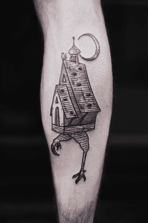 - Baba Yaga -Russian fairytale inspired piece. Large piece will show every little details of dots and lines, and usually lower price rate.