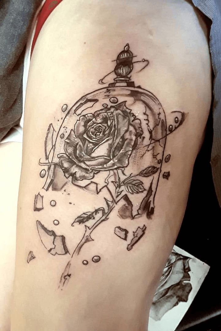 Beauty and the beast tattoo  Beauty and the beast rose tattoo Beauty and  the beast tattoo Rose tattoos for men