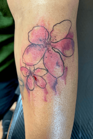 Water Color Cherry Blossom #watercolortattoo #tehachapiartist #cherryblossom