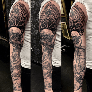 Sleeve nearly completed, this has taken around 7 sessions. 