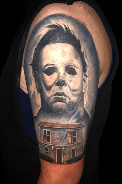 #Michaelmyers piece done on the homie @robert5423 which Michael Myers movie dyou like best? #ink #inked #michaelmyersmonday #diverse #losangeles #montebello #artist HMU with any questions or inquiries 🙏🏽 3236170642