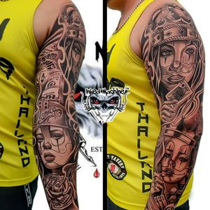 🤩 Full Black & Grey Chicano Sleeve 🔥 ✔️PM For more information⭐️Inked Machine Tattoo Studio Phuket🇦🇺Australian Owner✔️Award Winning Artists✔️Best Quality Tattoo in Phuket➖➖➖➖➖➖➖➖➖➖➖➖➖➖➖➖☎ 0949257499✉️ink@inkedmachine.comWhats App: +66949257499LINE: inkedmachine