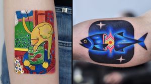Fish tattoo on the left by Hakan Adik and fish tattoo on the right by David Cote #DavidCote #DavidPeyote #HakanAdik #fishtattoo #fishtattoos #fish #seacreature #oceanlife #animal #ocean #water #pisces #nature