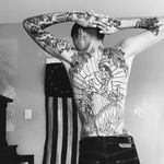 Photo of TJ back tattoo by T Vyeda #TJ #renegades #nonbinary #tattoomodel #tattooart #tattooinspo #GoFundMe #fundraiser #tattoocommunity #TVyeda