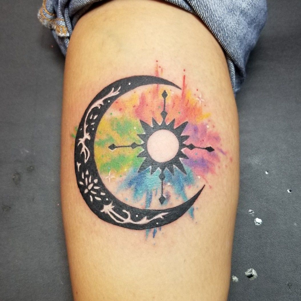 Watercolor Moon Phases by Justin Nordine TattooNOW