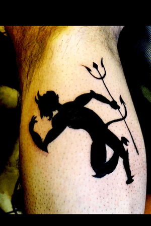 Tattoo uploaded by Thorbjørn Winstrup • #meganmassacre #megandreamtattoo  The devil dancing with a blindfolded girl. • Tattoodo