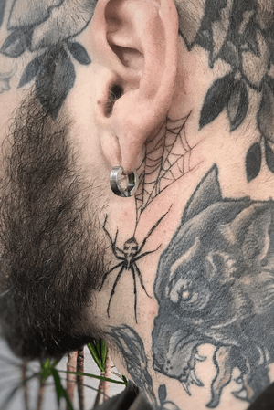 Spider & Web  ~ Hand Poked ~ for my good friend