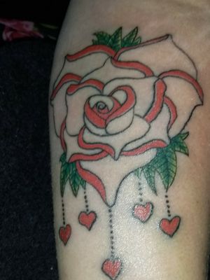 #1 heart rose, red forarm #RoseTattoos #rose #redrose #hearttattoo 