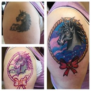 Cover up of an old unicorn with a more up today one. 