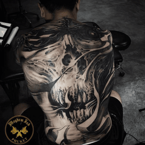 Demon skull custom back piece 