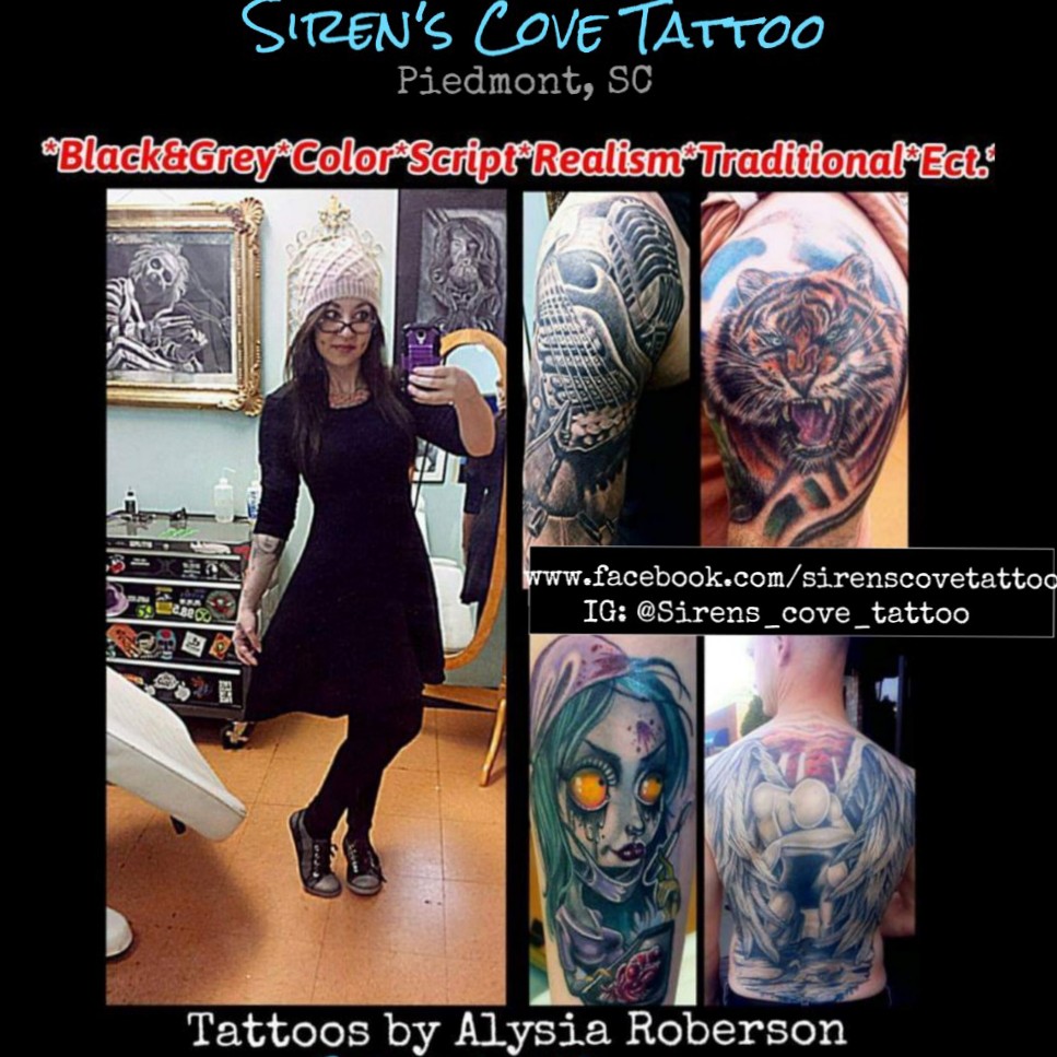 Tattoo uploaded by SC Tattoo Alysia Roberson Greenville Mauldin  Tattoos  by one of South Carolina s best female tattoo artists Alysia Roberson at  Sirens Cove Tattoo in Piedmont SC near Greenville