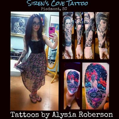 Tattoos by one of South Carolina 's best female tattoo artists, Alysia Roberson, at Siren's Cove Tattoo in Piedmont, SC (near Greenville, SC!)!!! Call or come by SC Tattoo for an appointment, thanks!!! #tattoos #tattooed #tattooedwomen #tattooedwoman #inkedgirls #inkedgirl #inkedfemales #starwarsfan #deathstar #deathstartattoo #stormtroopertattoo #stormtrooper #bb8 #bb8tattoo #starwarstattoo #starwars #galaxytattoo #girlytattoo #beautifultattoo #colortattoo #blackandgreytattoo #blackandgrey #tattooartist #femaletattooartist #femaleartist #ladytattooer #ladytattooers #ladytattooist #femaletattooist #femaletattooer #siren #sirenscove #tattoosiren #sirentattoo #mermaid #mermaidtattoo #alternativegirl #piercings #dimplepiercing #septumpiercing #bluehair #glasses #alternative #tattooist #tattooer #tattooers #coveruptattoo #coverup #tattoonightmares #portraittattoo #animaltattoo #animalportrait #realism #realistic #clocktattoo #liontattoo #oldschooltattoo #traditionaltattoo #sc #nativeamericantattoo #eagletattoo #sctattoo #sctattooartist #sctattooshop #sctattooist #sctattooer #southcarolinatattooartist #greenvillesc #downtowngreenville #andersonsc #clemsonsc #yeahthatgreenville #clemson #clemsontattoo #clemsontigers #Alysiarobersontattoo #sirenscovetattoo www.facebook.com/sirenscovetattoo www.facebook.com/Alysia.Roberson.Tattoo.Artist Instagram:@sirens_cove_tattoo 