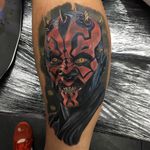 Star Wars tattoo by Alex Rattray #AlexRattray #DarthMaul #StarWarstattoos #StarWarstattoo #StarWars #GeorgeLucas #movietattoo #filmtattoo #space #galaxy #scifi