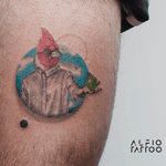 Design y tattoo by Alfio. Buenos Aires - Argentina / alfiotattoo@gmail.com / #cardenal #bird #apple #blackandgrey #art #tattoodesign #alfiotattoo #composition #tattoocolor #geometrictattoos #dotwork #tattoo #tattooart #tattooartist