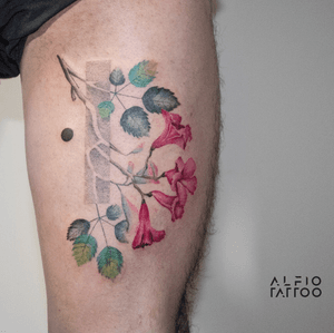 Design y tattoo by Alfio. Buenos Aires - Argentina / alfiotattoo@gmail.com /  #flores  #geometric #art #tattoodesign #alfiotattoo #composition #tattoocolor #dotwork