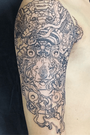 Mayan god of nature (Yum Chaac) tattoo design. Client want to add 7 roots, and gear with important message for him. Want a beautiful custom tattoo for your skin? --watsapp +65 92988624-Email: kingston_3@yahoo.com  @conceptual.ink or dm for tattoo consultation --go to my igtv to see the full length design process. -- #tattoodesign #tattooflash #tattoo #blackworkerssubmission #singaporeartist #tattoosg #mayatattoo #blackworker #blackandgrey #backtattoo #sgtattoo #tattooartist #singaporeink #maya #blackandgreytattoo #mayans #tattoosketch #sgart #tattoosg #tattooart #singaporeinsta #tattoosketch #tattoosingapore #sgtattoo #procreatetattooteam #tribe #arttips#singaporetattoo #tattoosg #artoftattoos