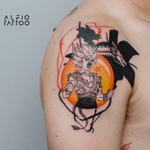 Design y tattoo by Alfio. Buenos Aires - Argentina alfiotattoo@gmail.com #dragonballz #goku #gohan #art #tattoodesign #alfiotattoo #composition #tattoocolor #fineline #sketch