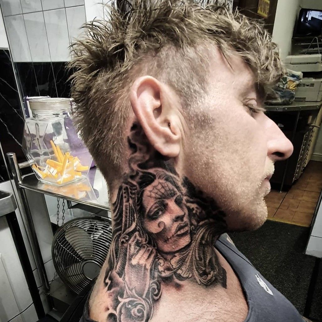 Nice tattoo  Full neck tattoos Money tattoo Neck tattoo