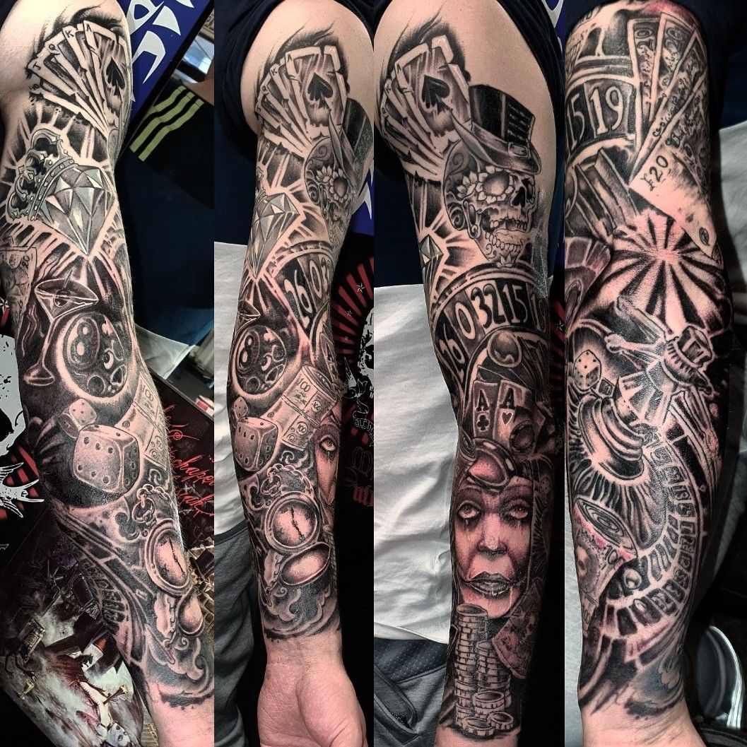 Tattoo Ideas  Gambling leg sleeve by Derek Turcotte an artist