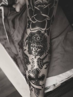 Black and Grey traditional sleeve
