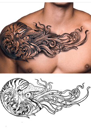 Nautilus scrolling custom chest tattoo composition for client. Thanks for the trust for let me design this!! I love interesting designs idea and subject or style. Tell me your crazy ideas! Let me design a beautiful tattoo for you. - - WhatsApp: +65 92988624 Email: kingston_3@yahoo.com or dm @conceptual.ink for tattoo consultation - - **swipe left to see how I design this tattoo! - - - #flash #tattooflash #tattoo #tattooideas #painting #nautilus #nautilustattoo #artprocess #worldofartist #animaltattoo #flashaddicted #tattoosg #tattooartist #tattoosingapore #composition #colortattoo #procreatetattooteam #colourtattoo #singaporetattoo #sgtattoo #blackandgreytattoo #tattooart #singaporeinsta #tattoosketch #tattooculture #chesttattoo #tattoomagazine