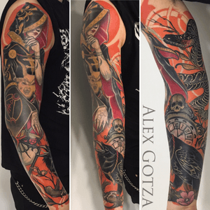 Tattoo by Alex Gotza .Done using:@kwadron @sunskintattoo @balm_tattoo #tattoo #tattoos #inked #tattooart #neotraditional #neotraditionaltattoo #colortattoo 