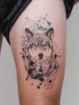Design y tattoo by Alfio. Buenos Aires - Argentina / alfiotattoo@gmail.com / #animaltattoo #animales  #wolf  #art #tattoodesign #alfiotattoo #composition #tattoocolor #dotwork #realismo