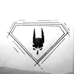 #batman #superman #batmanvsuperman #batmanlogo #DCTattoos #dccomics #smalltattoos 