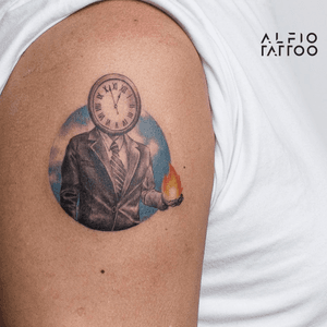 Design y tattoo by Alfio. Buenos Aires - Argentina / alfiotattoo@gmail.com / #fire #time #men #blackandgrey #art #tattoodesign #alfiotattoo #composition #tattoocolor #geometrictattoos #tattoo #tattooart #tattooartist