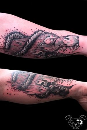custom wolf tattoo