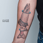 Design y tattoo by Alfio. Buenos Aires - Argentina / alfiotattoo@gmail.com / #fish #troutfishing #geometrictattoos #blackandgrey #art #tattoodesign #alfiotattoo #composition #tattoocolor #trout #tattoo #tattooart #tattooartist #dotwork