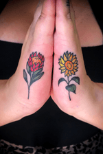 #colour #protea and #sunflower on the side of #hand 