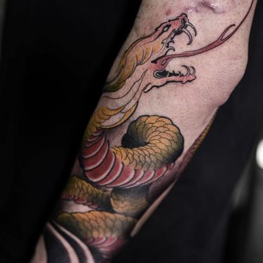 Cool tattoos by Renan Batista #RenanBatista #cooltattoos #cooltattoo #besttattoo #tattoodoapp #tattooartists #tattooideas #tattooart #snake #reptile #Japanese #irezumi #neotraditional