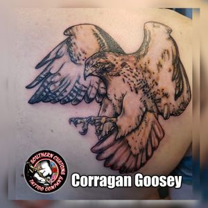 Artist: Corragan GooseyHawks have been known to be a symbol of valor and honor. Pictured here is a red-tailed hawk tattooed by Corragan. Simply beautiful.★★★★★★★★★★★★★★★★★★★Southern Customs Tattoo Company1503 Hope Mills Rd.Fayetteville, NC 28304(910) 920-2683★★★★★Social Media Links★★★★★Facebook Link:https://www.facebook.com/SouthernCustomsTattooCompany/Instagram:@SouthernCustomsTattooCo@SouthernCustomsBrand@Corragan@tattoosbyaaronf@irishted32@KoffeeRoachGoogle+:plus.google.com/+SouthernCustomsTattooCompanyTumblr:https://southerncustomstattoocompany.tumblr.comYelp:https://m.yelp.com/biz/southern-customs-tattoo-company-fayettevilleFoursquare linkhttp://4sq.com/2slKpCtTwitter:@SCTATCOTattooDo:@SouthernCustomsTattooCompanyVero:SouthernCustomsTattooCompanyGoogle Maps:https://goo.gl/maps/NXMNfhdcbmE2★★★★★★★★★★★★★★★★★★★#Ink #welcome #news #sctatco #Airforce #Happy #marines #america #artist #veteran #home #love #Share #femaletattooartist #nofilter #bodypiercing #NCTattooers #funny #hopemillsnc #SkinArt #Tattoo #Custom #NCINK #FortBragg #fortbraggink #ShareNow #tattoos #army #military #fayettevillenc