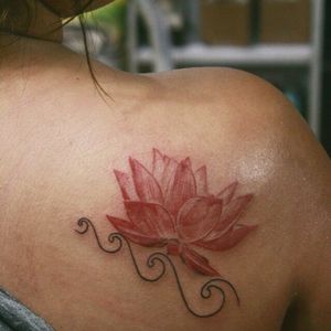 Lotus & Wave Tattoo by India’s Best Tattoo Artist in Bangalore - Veer Hegde 
