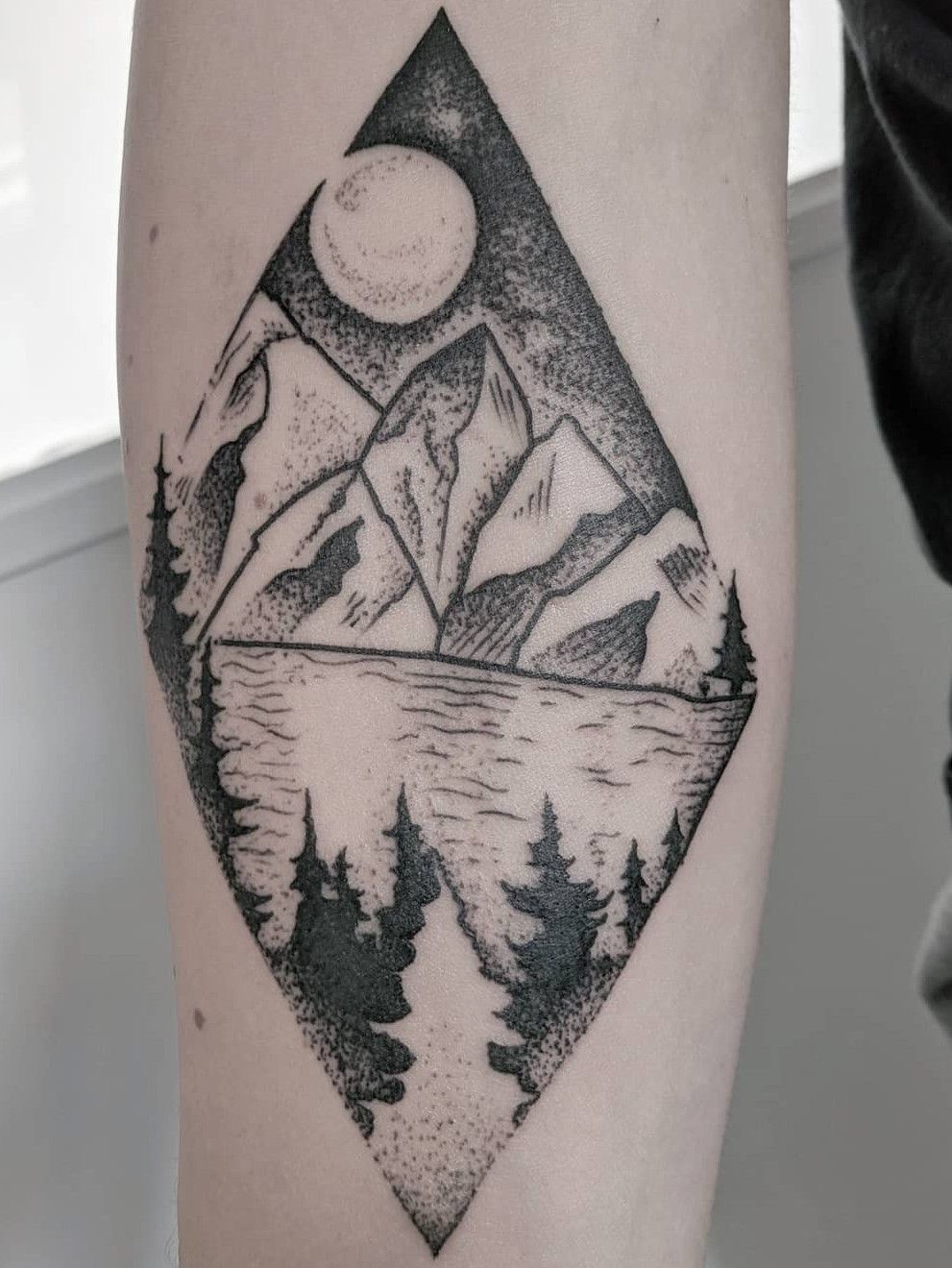 Got my first tattoo today what do yall think its of the Colorado flag c  and a mountain range  rTattooDesigns