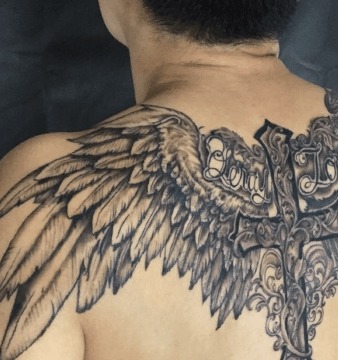 Tattoo uploaded by Conceptual ink Kingston • Angel and devil wings tattoo  done!! Thanks client for the trust and sit like a rock!! Let me really  focus to get my art done.