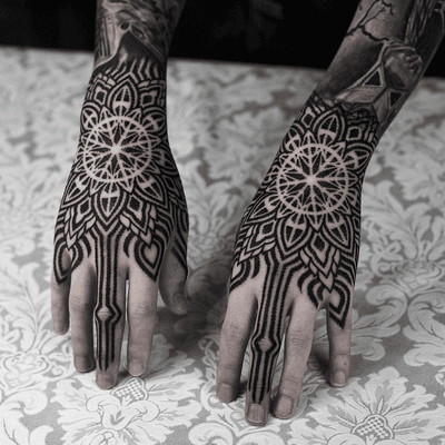 Geometric mandala for hand.