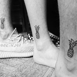 Minimalist Friendship Pineapple Tattoos.#tattooist #tattoo #tattoodesign #tattooartist #tattooart #berlintattoo #berlintattooist #berlintattooartist #indonesiantattooartist #cleanlinestattoo #lineworktattoo #meaningfulltattoo #freehandtattoo  #tattoer #tattoolovers #customstattoo  #tatau #berlin #inked #hendjerin  #legtattoo  #tribetattoo #berlinfinest #minimaltattoo #minimalisttattoo 