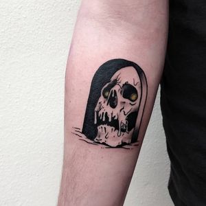 Skull and Tombstone, lower inside arm