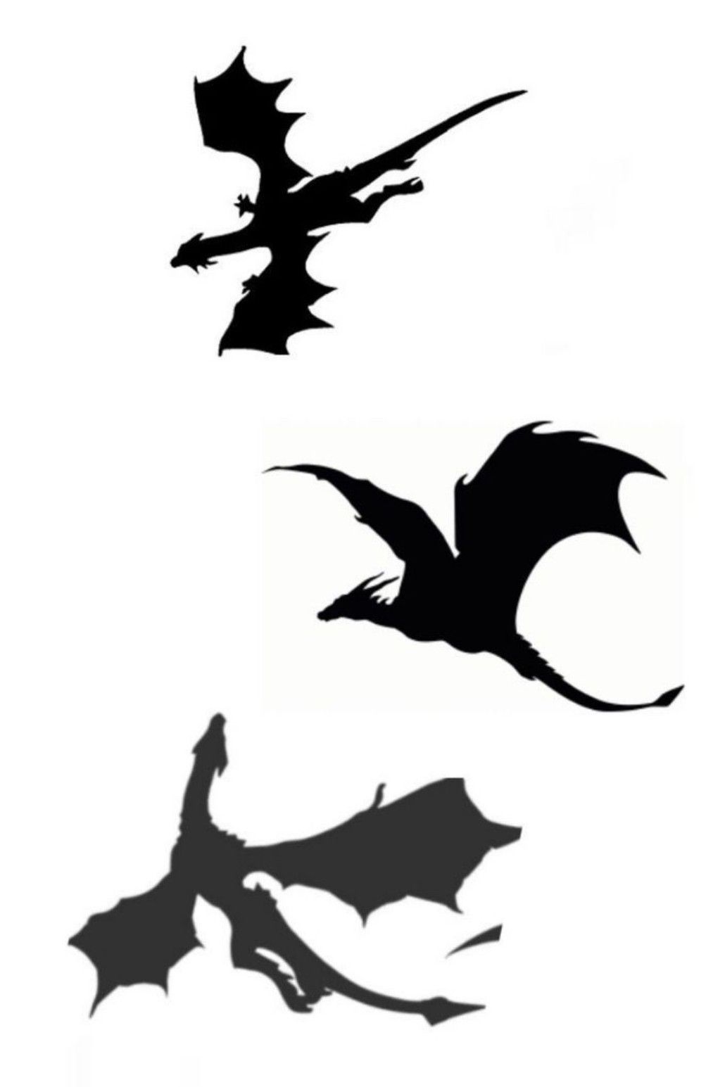 flying dragon silhouette tattoo