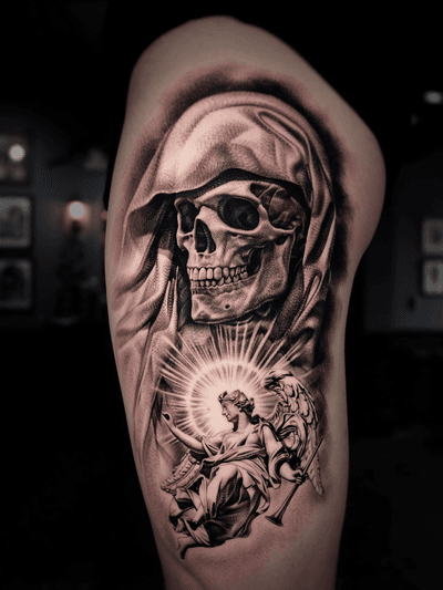 grim reaper skull tattoo