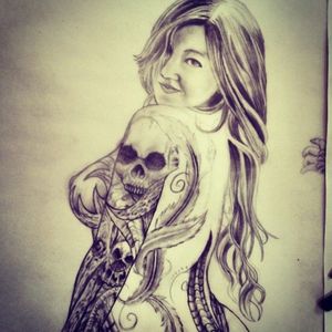 Drawing based on a photo from suicide girl @jehgodess.