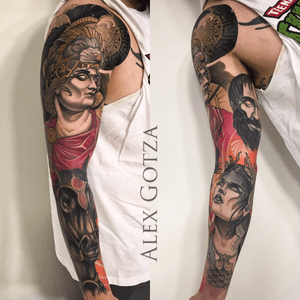 Tattoo by Alex Gotza .Done using:@kwadron @sunskintattoo @balm_tattoo #tattoo #tattoos #inked #tattooart #neotraditional #neotraditionaltattoo #colortattoo #sleeve 