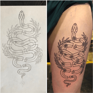 Drawing made by me, Tattoo by Alexander at my work